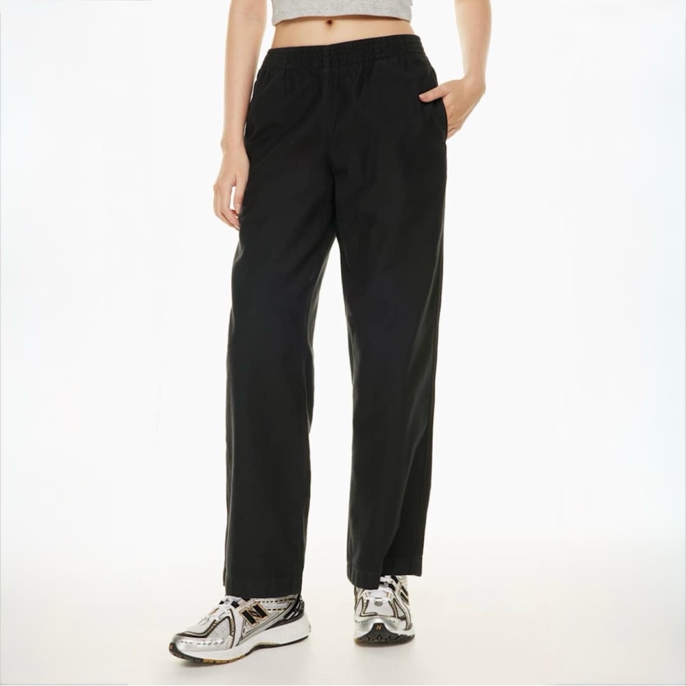 Aritzia TNA Christie Pant Black Wide Leg Pull On Cotton | 2XS Elastic Waist - Picture 6 of 16